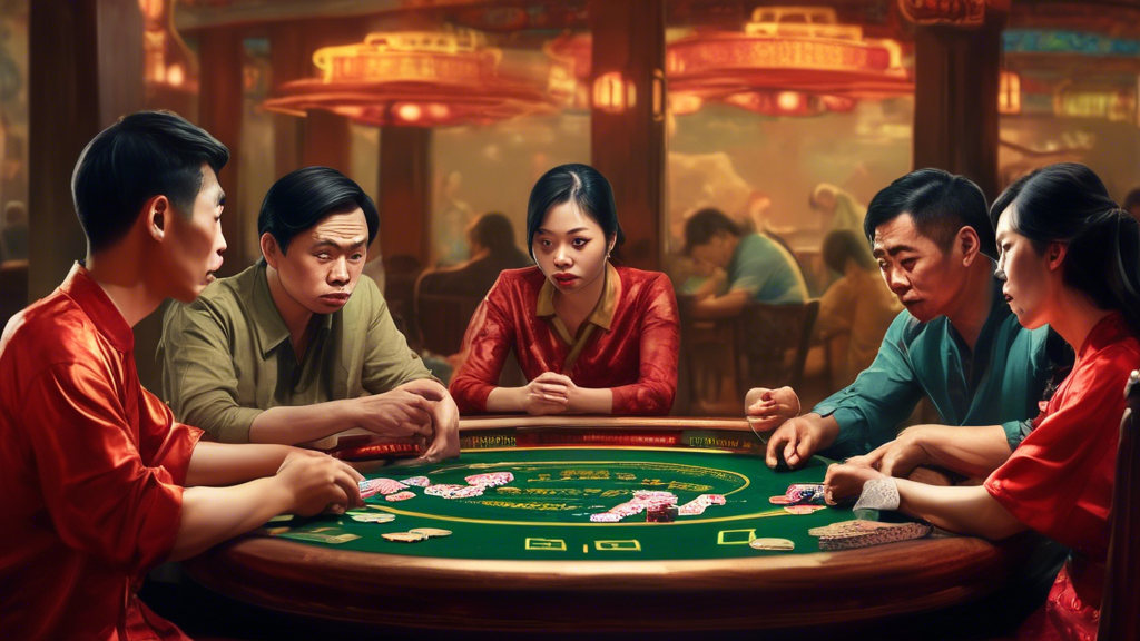 A DALL-E prompt for an image that relates to the article title Những cạm bẫy cần tránh khi chơi dàn đề in Vietnamese could be: A group of people gambling