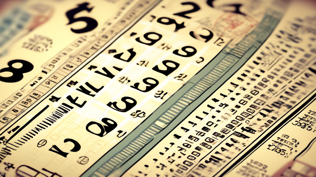 A winning lottery ticket with the numbers carefully selected and marked, with a background of mathematical symbols and formulas.